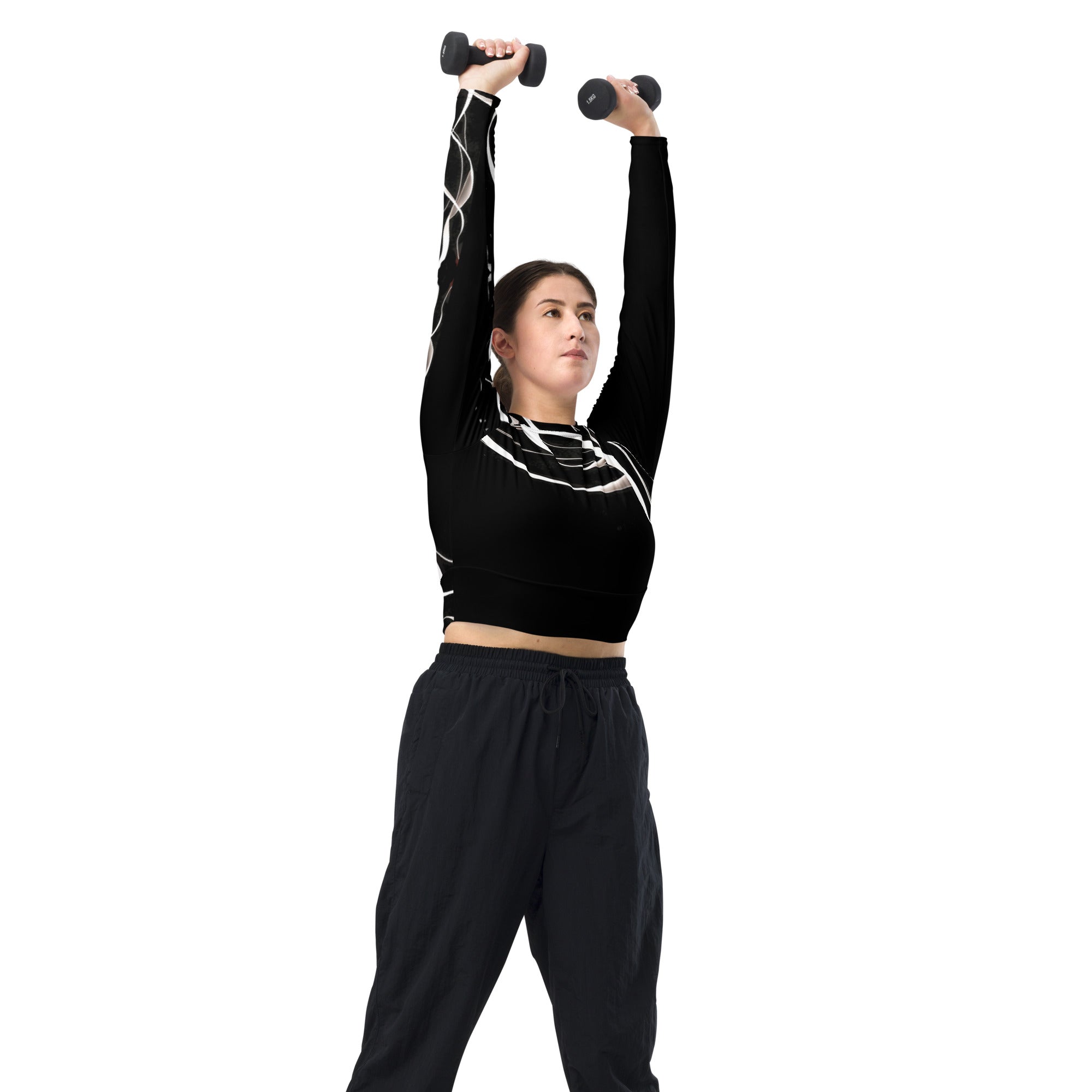 Dance crop top. Long-sleeved activewear and streetwear. Women's yoga or fitness top. La Danza by WickedYo